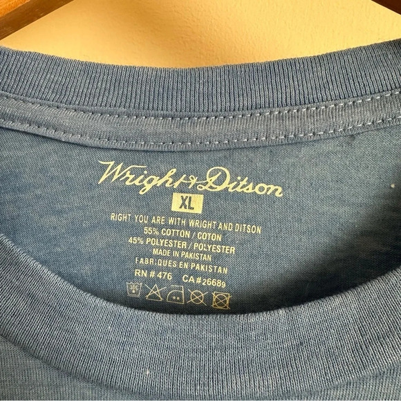 Wright & Ditson Mens XL Atlanta Braves MLB Baseball T Shirt Blue Sports Fan a - Picture 3 of 4